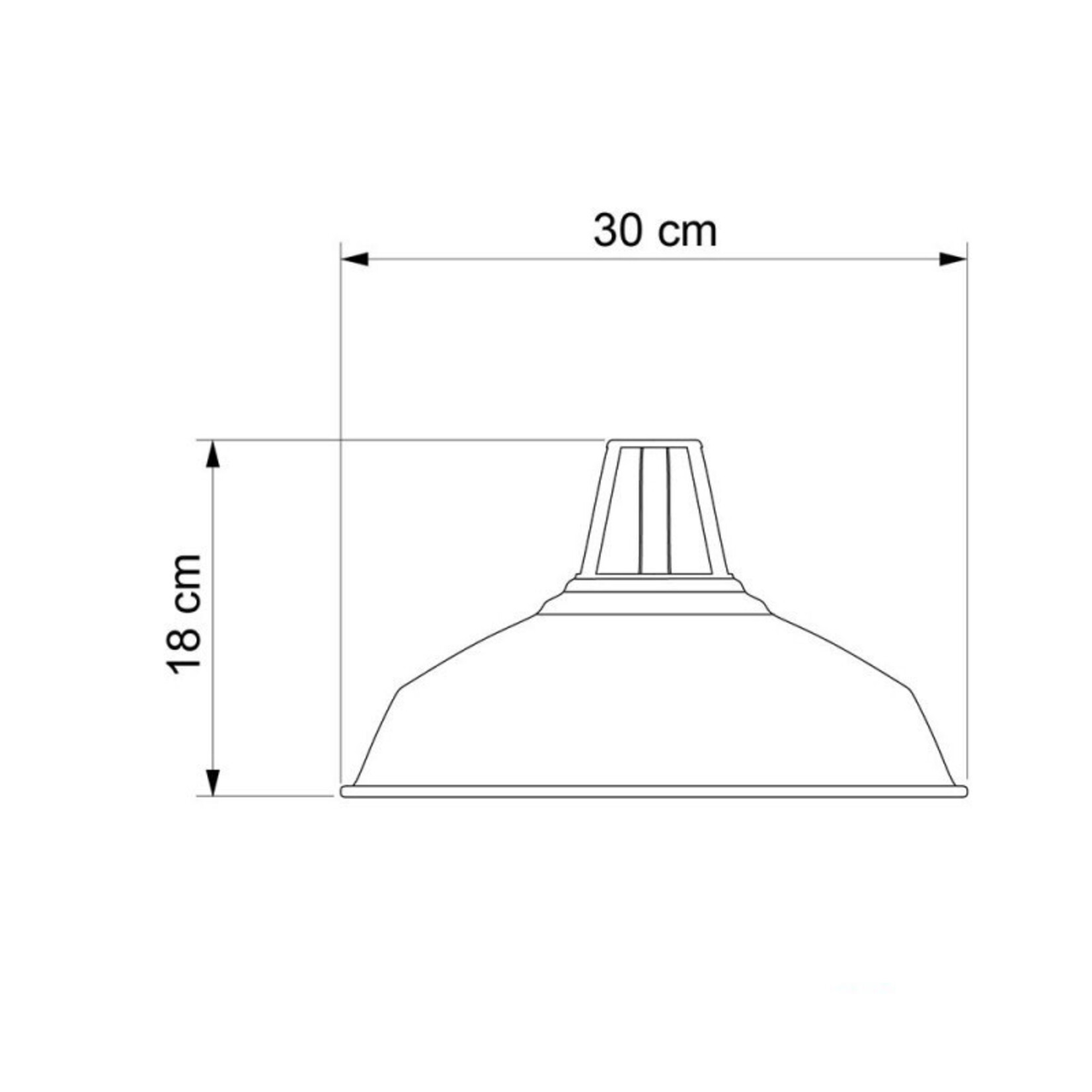 CCIT Black Harbour lampshade in polished metal for E27 fitting, 30 cm diameter shade