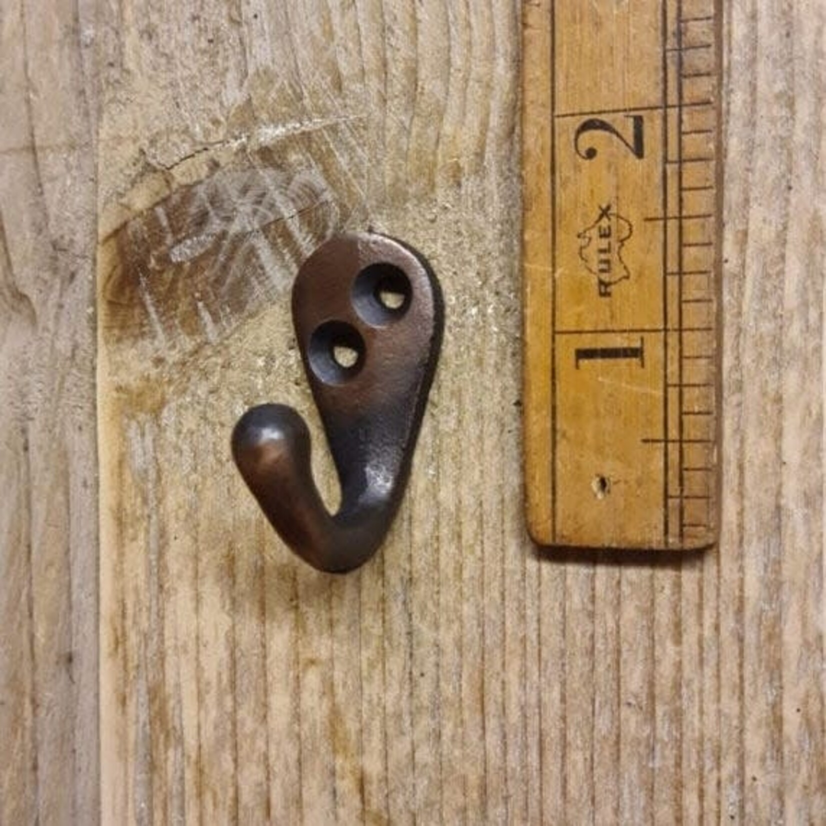 IRON RANGE Robe Hook Single Cast Ant COPPER 40mm / 1.5" (20mm wide)