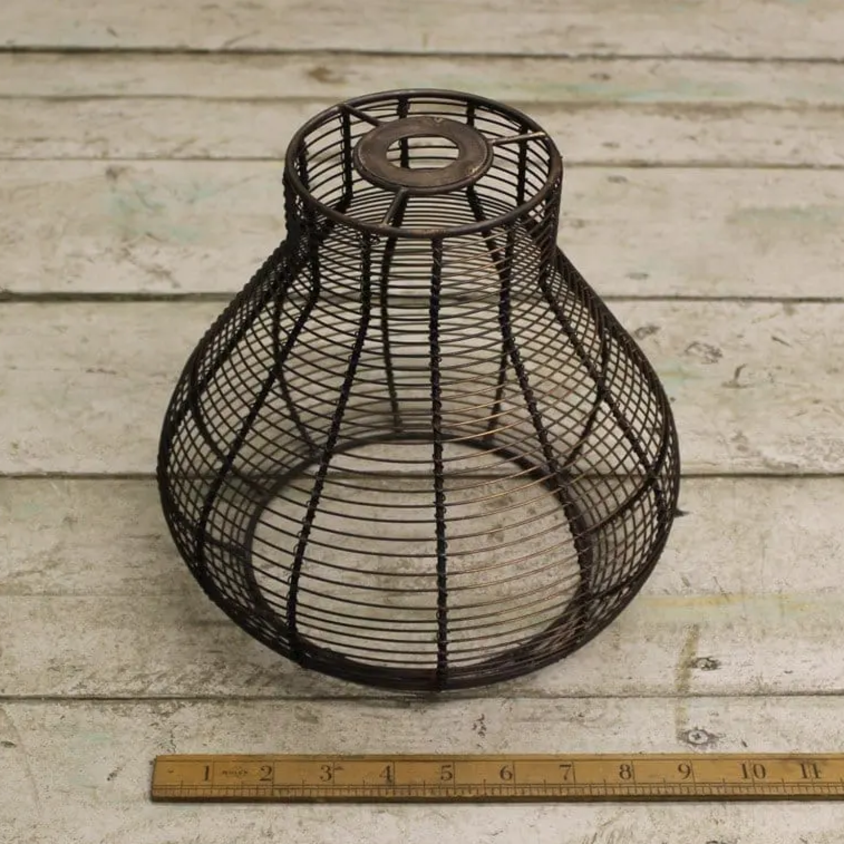 IRON RANGE Pendant Shade CAGE TEAR DROP Ant Copper 165mm