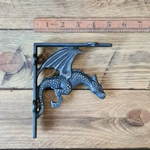 IRON RANGE Shelf Bracket WINGED DRAGON Cast Antique Iron 150mm x 125mm