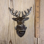 IRON RANGE Bottle Opener Wall Mounted DEER HEAD ANTLER Ant Iron 150mm