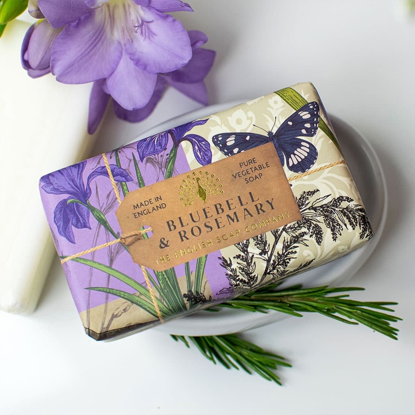 English Soap Company Bluebell and Rosemary Anniversary Soap 190g