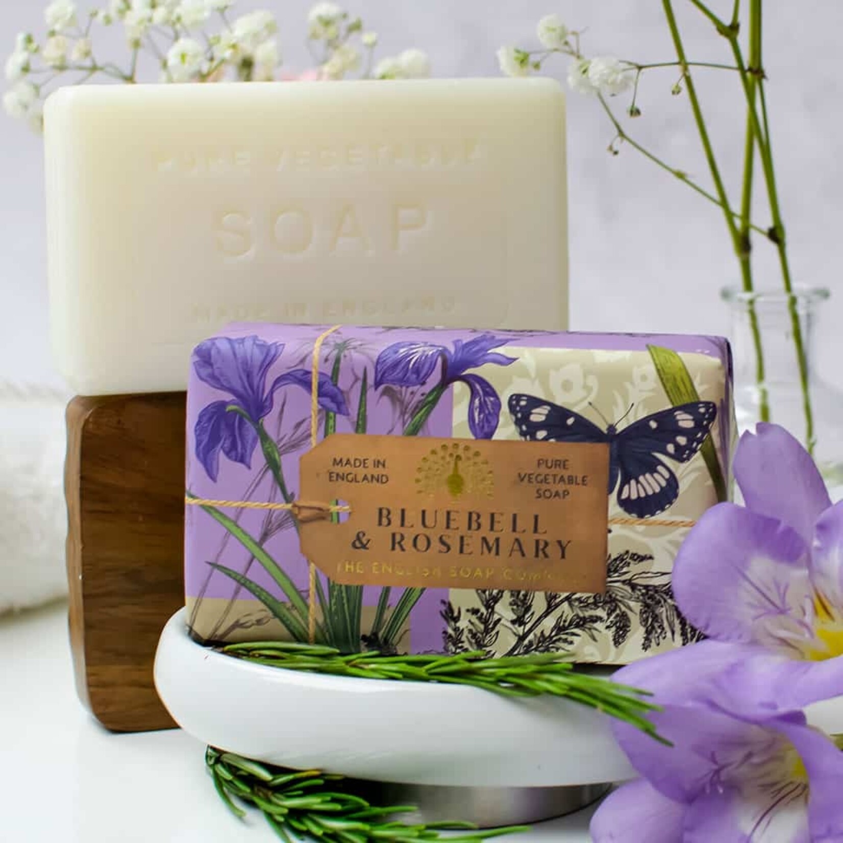 English Soap Company Bluebell and Rosemary Anniversary Soap 190g