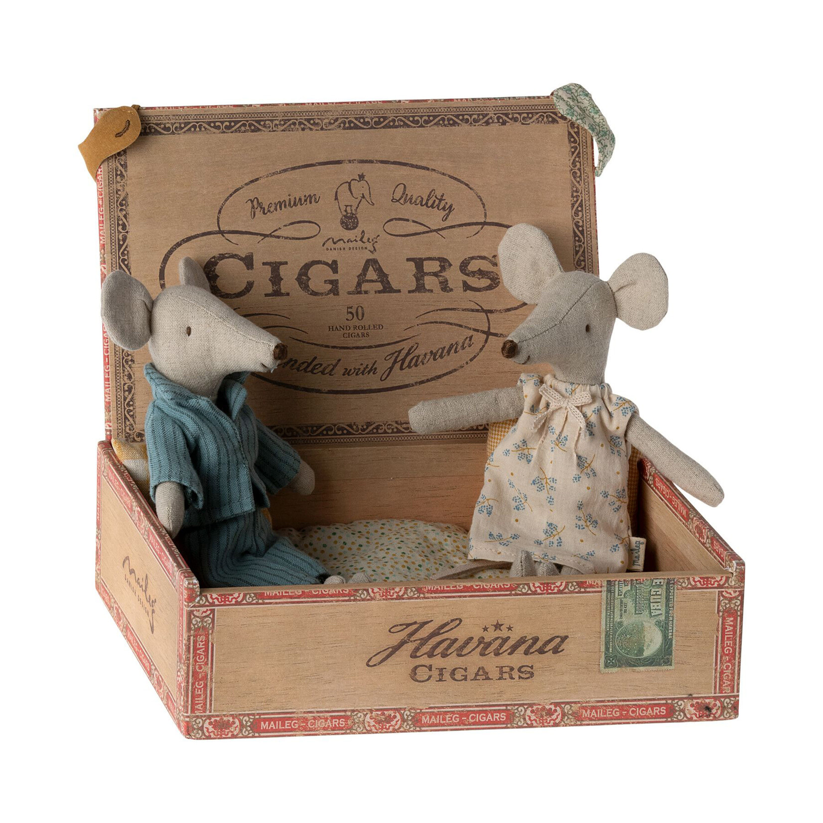 Maileg Maileg NEW Mum and dad mice in Cigar box matchbox