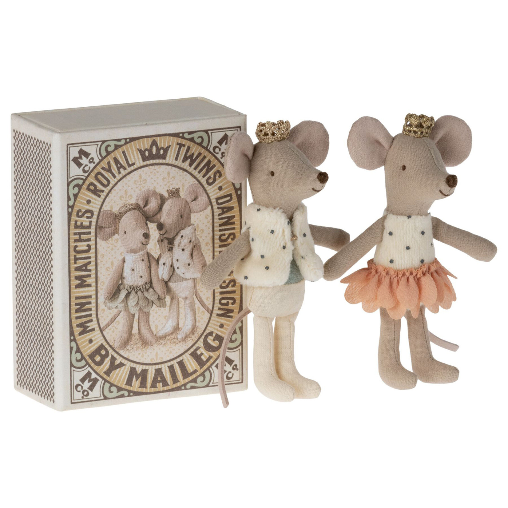 Maileg Maileg Royal twins mice Little sister and brother in box PINK SKIRT
