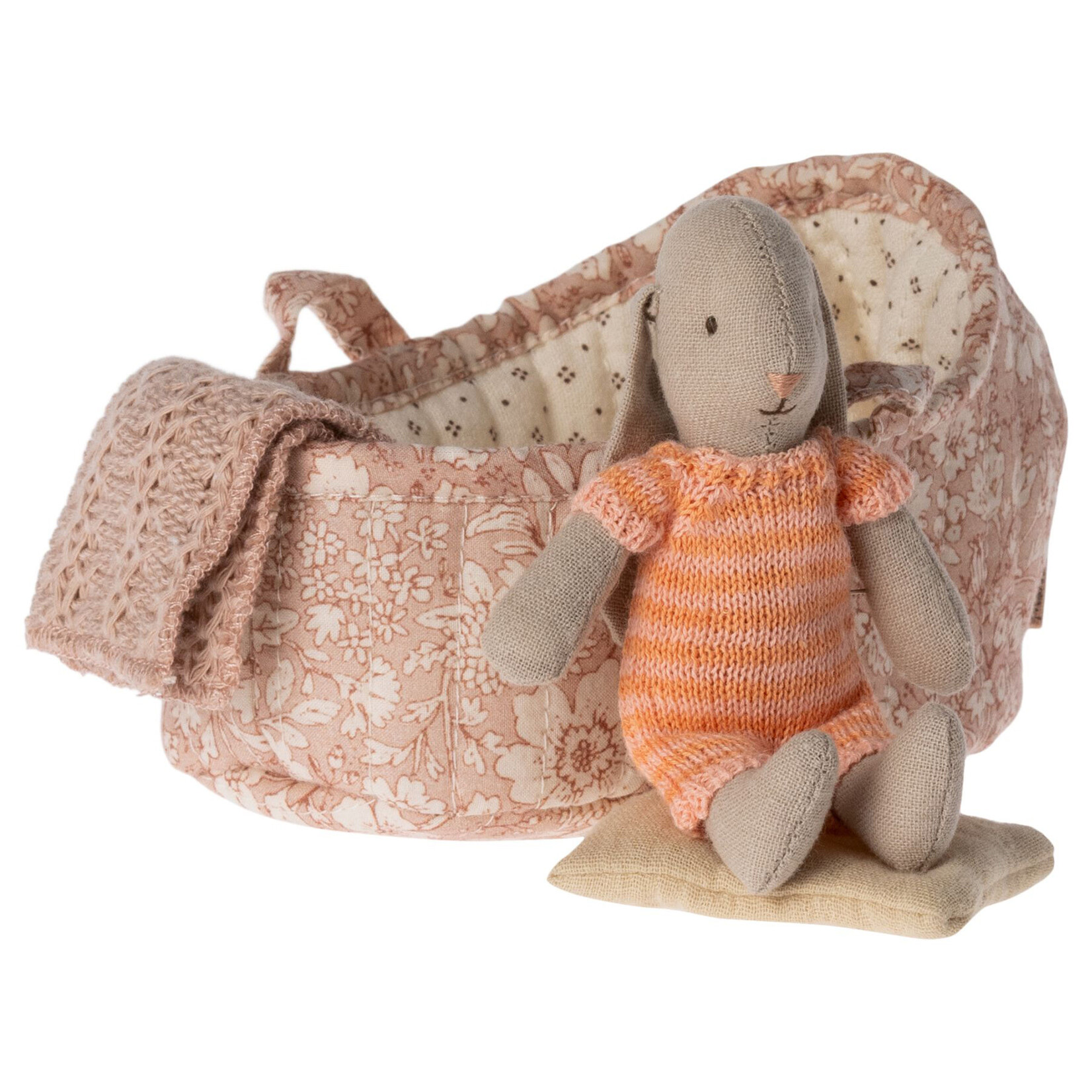 Maileg Maileg Micro Bunny in carry cot