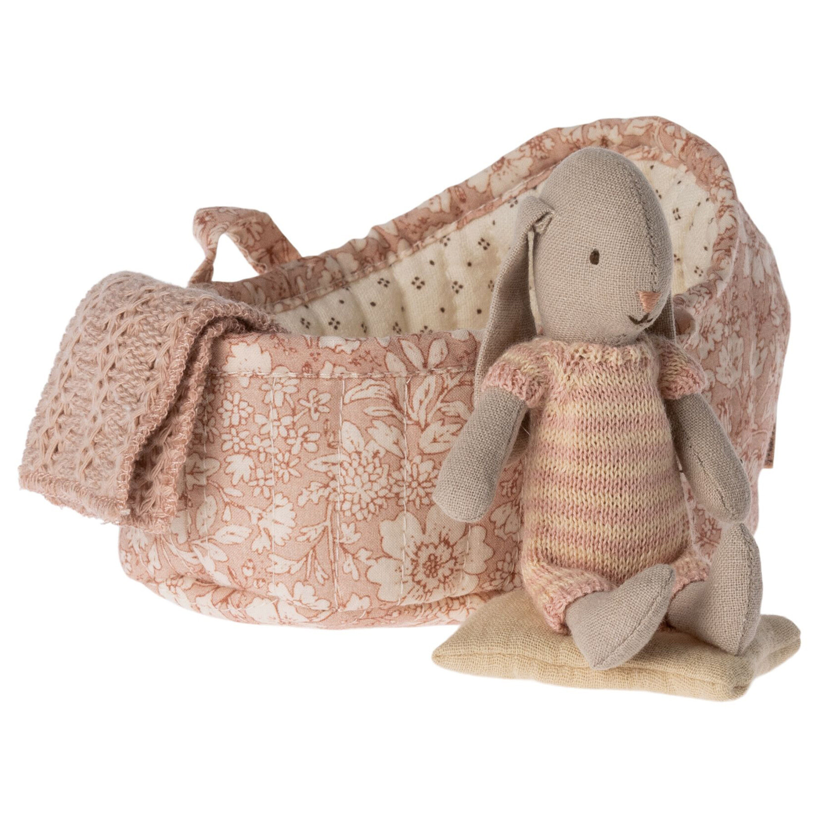 Maileg Maileg Micro Bunny in carry cot