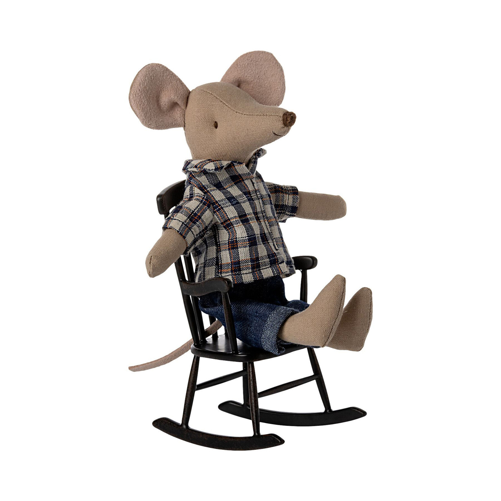 Maileg Maileg Rocking chair Mouse - Black Anthracite