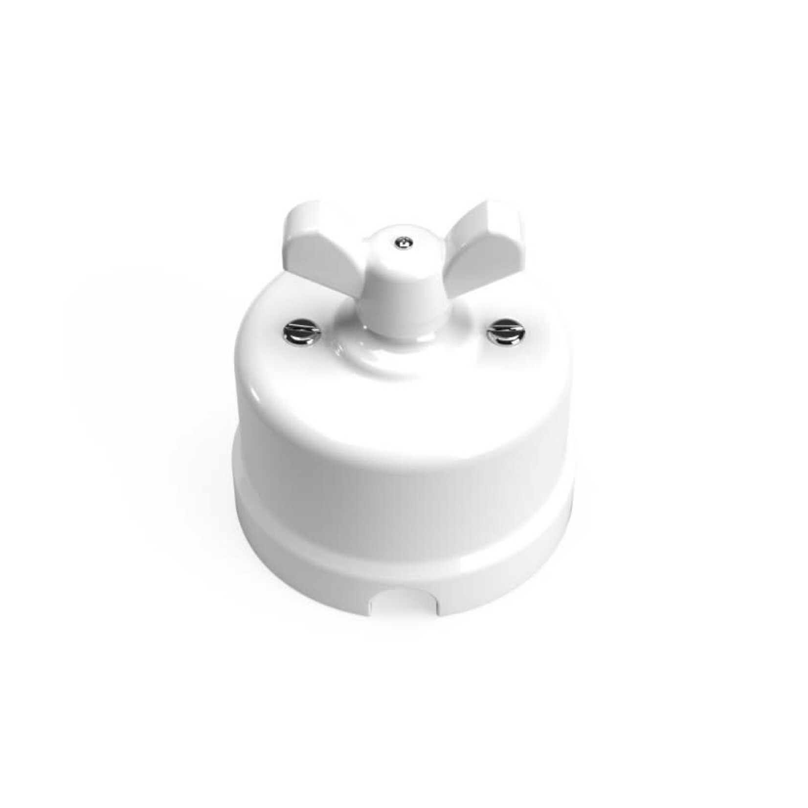CCIT Switch/Diverter in white porcelain with WHITE butterfly nut