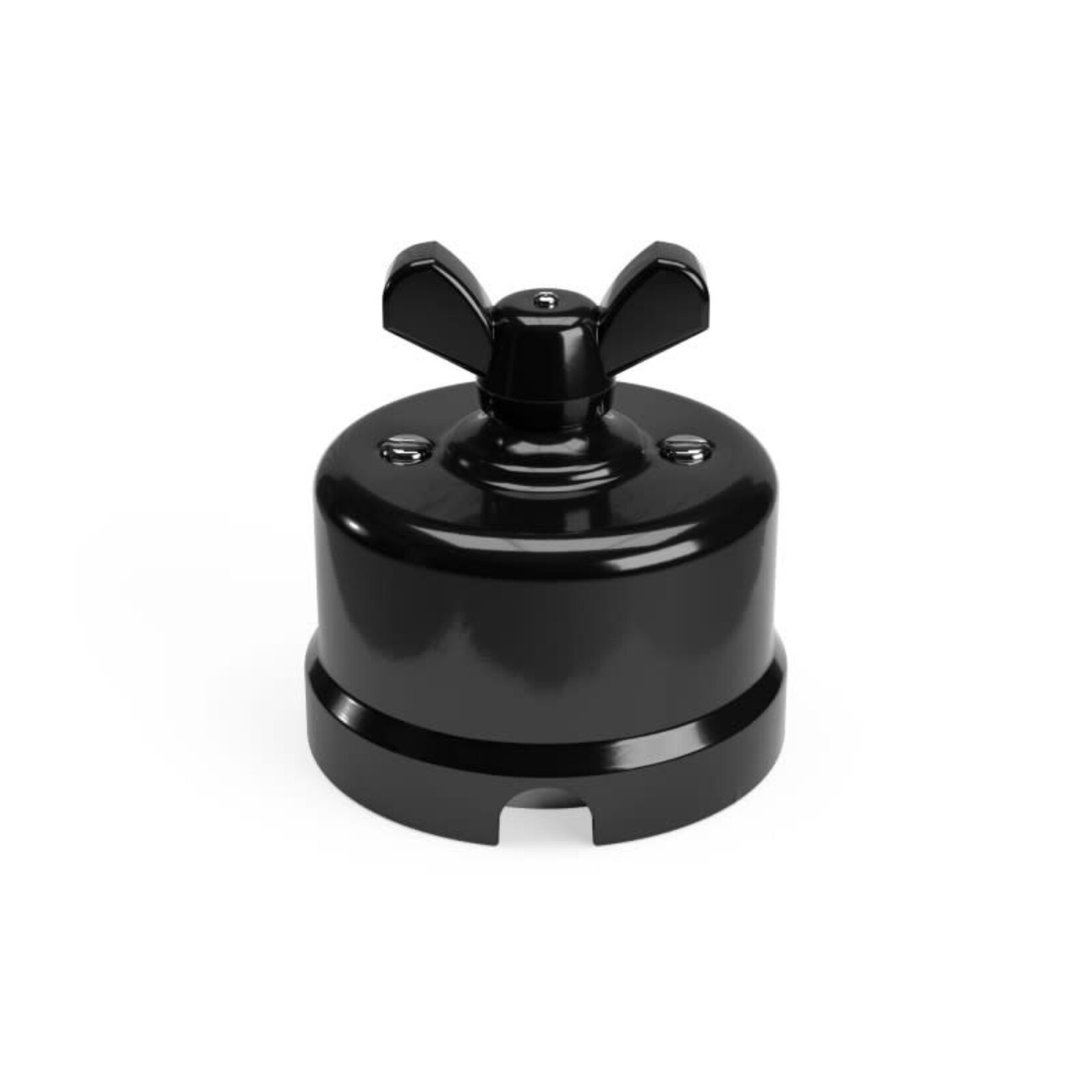 CCIT Switch/Diverter in black porcelain with BLACK butterfly nut