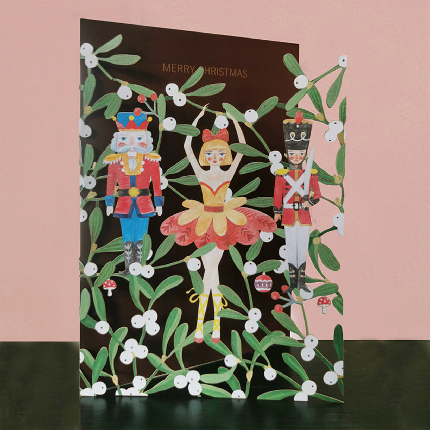 AllJoy Design Nutcracker Mistletoe Laser Cut Christmas Card