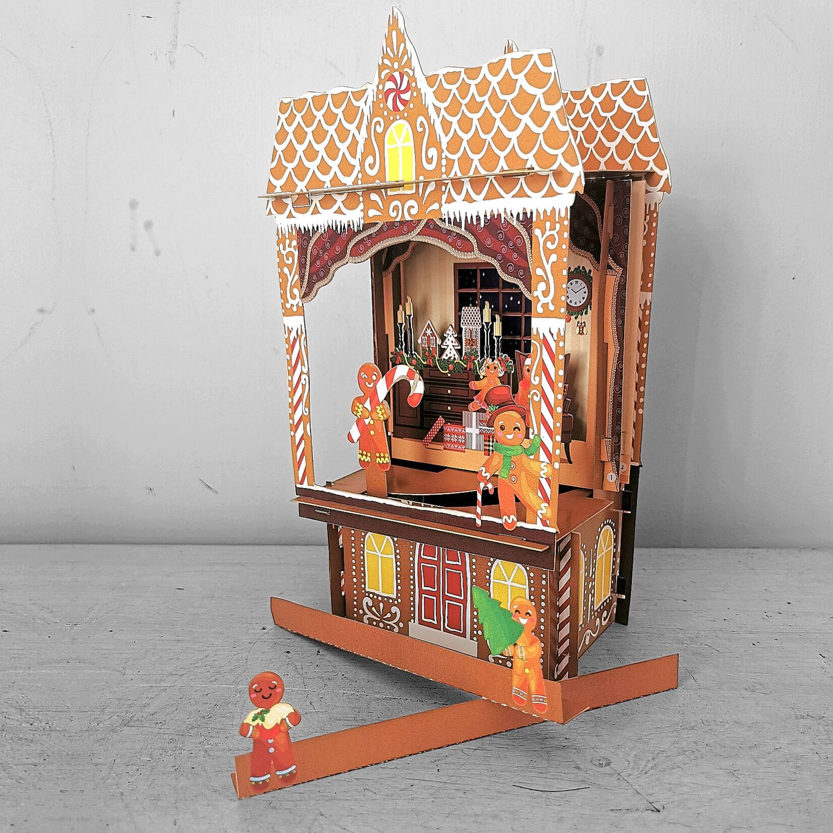 AllJoy Design Gingerbread House Paper Theatre 3D Christmas Card