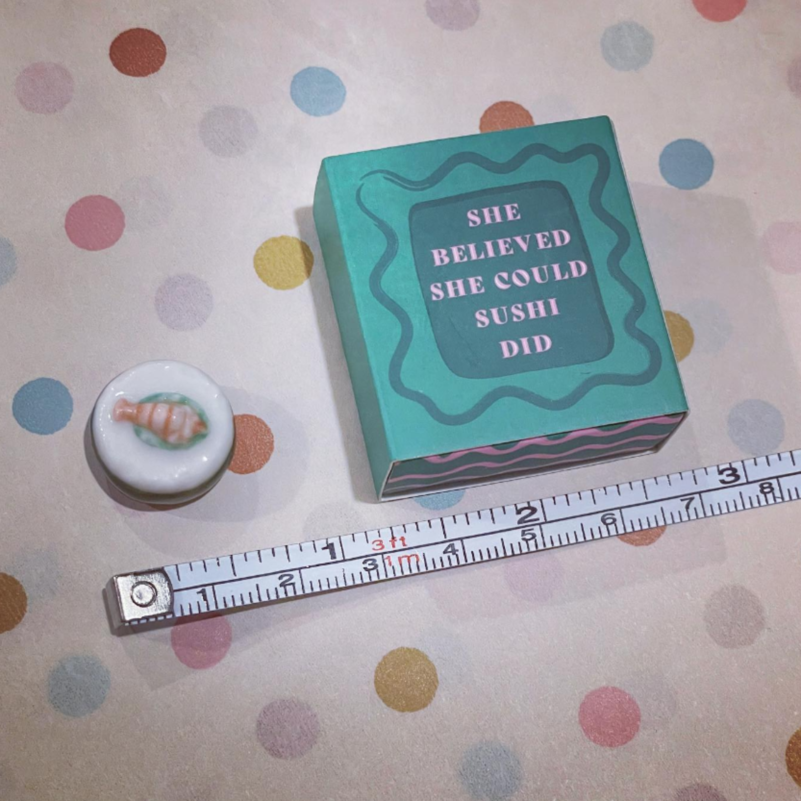 Lisa Angel Tiny Matchbox Ceramic Sushi Gift Token