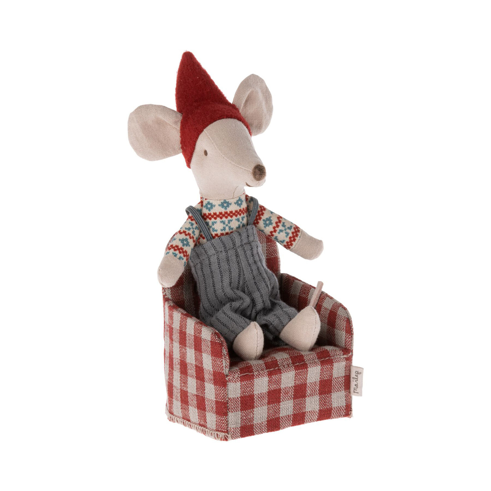 Maileg Maileg Red Gingham Chair, Mouse