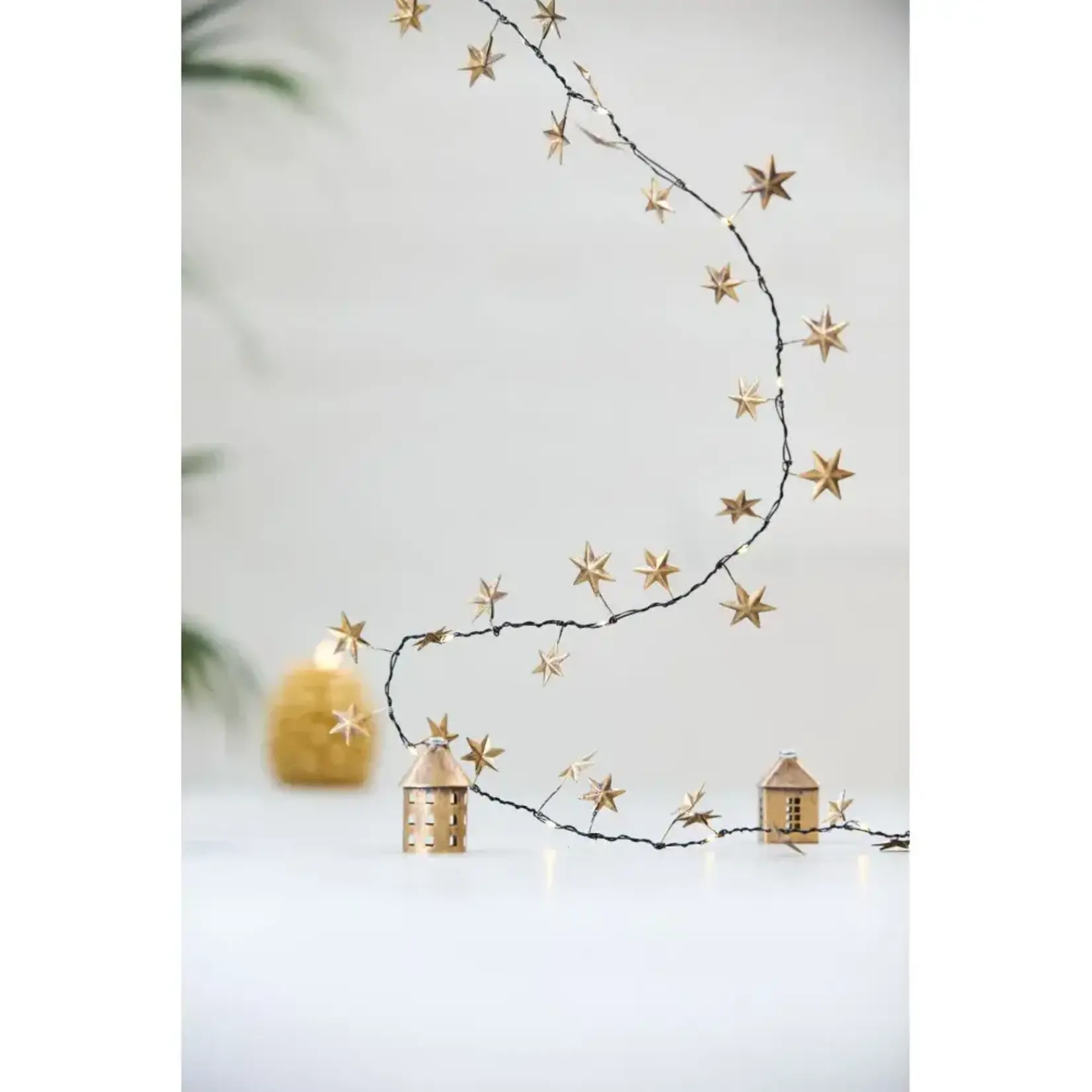 Light Style London Battery Metal Gold Stars Fairy Lights