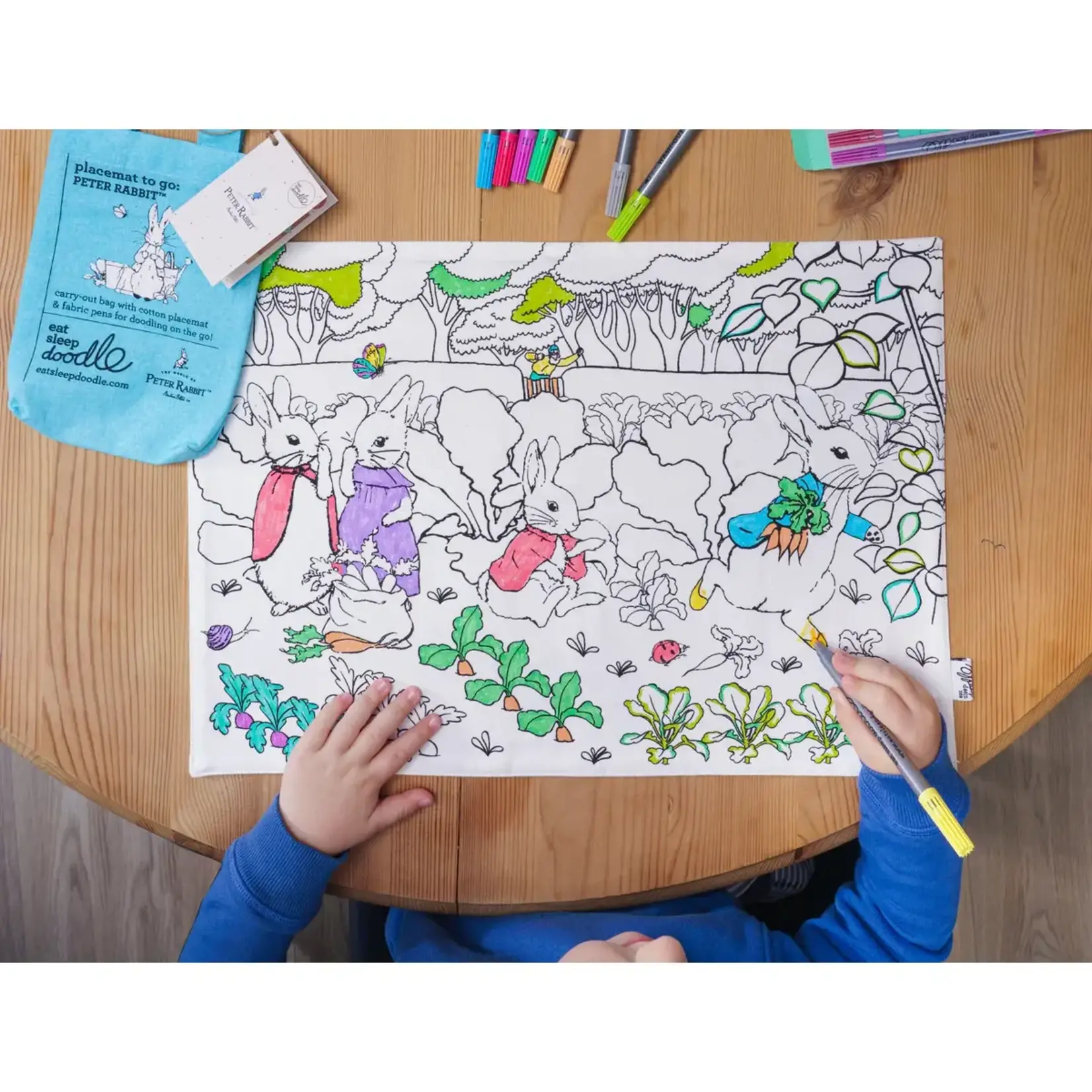 Eat Sleep Doodle Peter Rabbit™ & friends placemat to go - colour in & learn