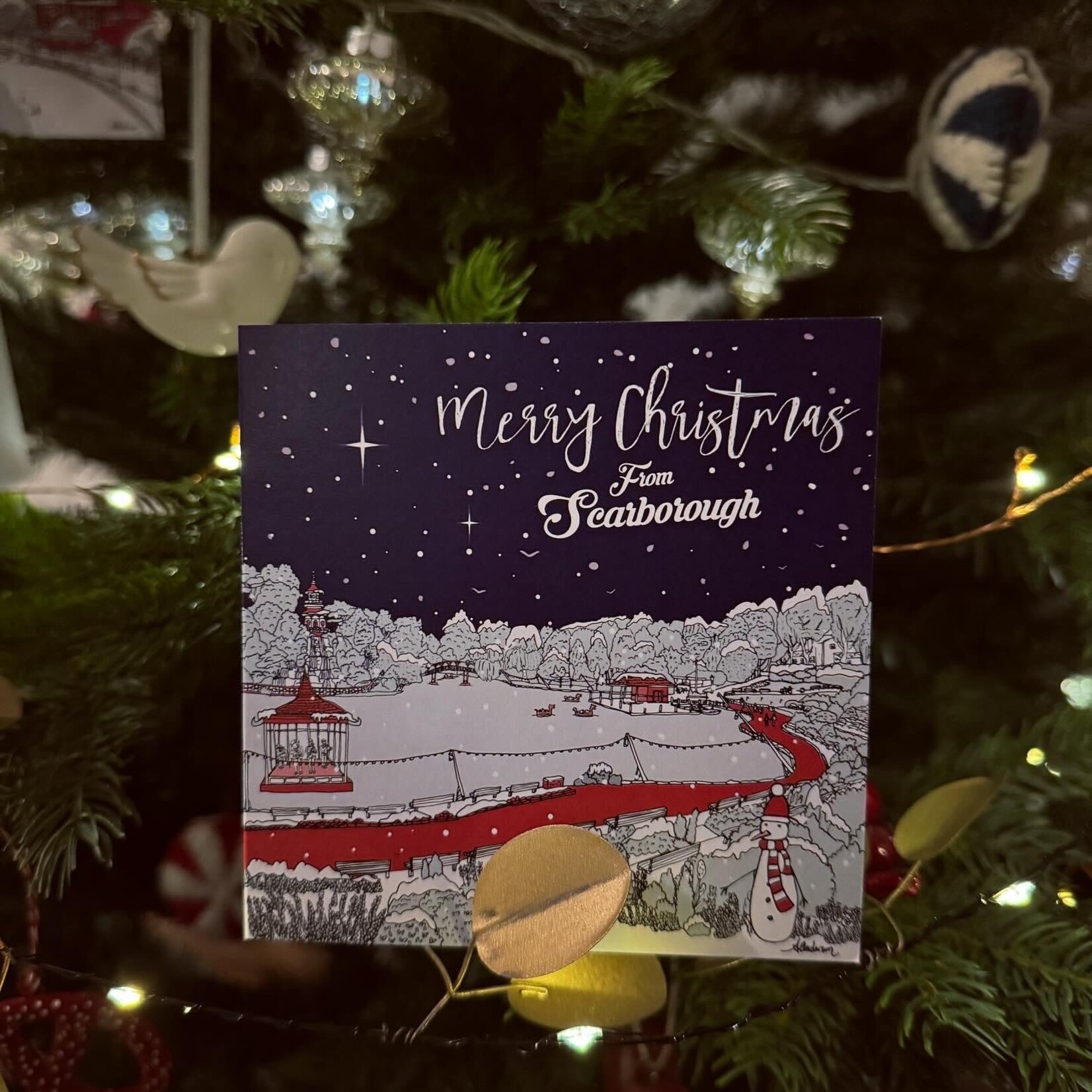 2024 Red PEASHOLM Christmas Card Alex Anderson Scarborough Illustration