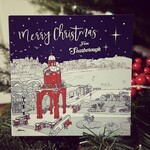 2024 Red CLOCK TOWER Christmas Card Alex Anderson Scarborough Illustration