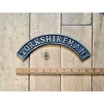 IRON RANGE SMALL Plaque Curved YORKSHIREMAN Cast Antique Iron 270mm