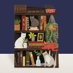 AllJoy Design Cat Bookshelf Laser Cut out Card