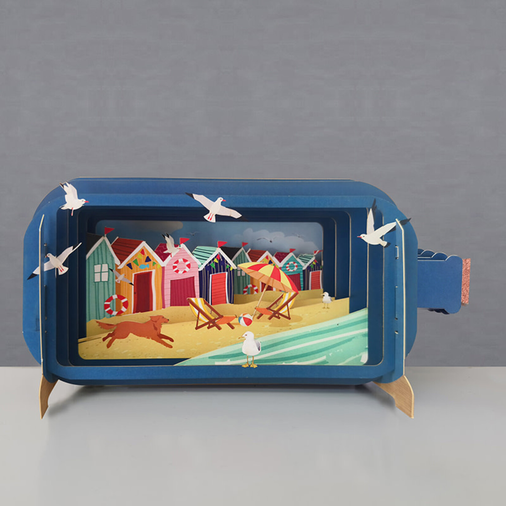 AllJoy Design Beach Huts Chalets Deck Chairs 3D Bottle Card