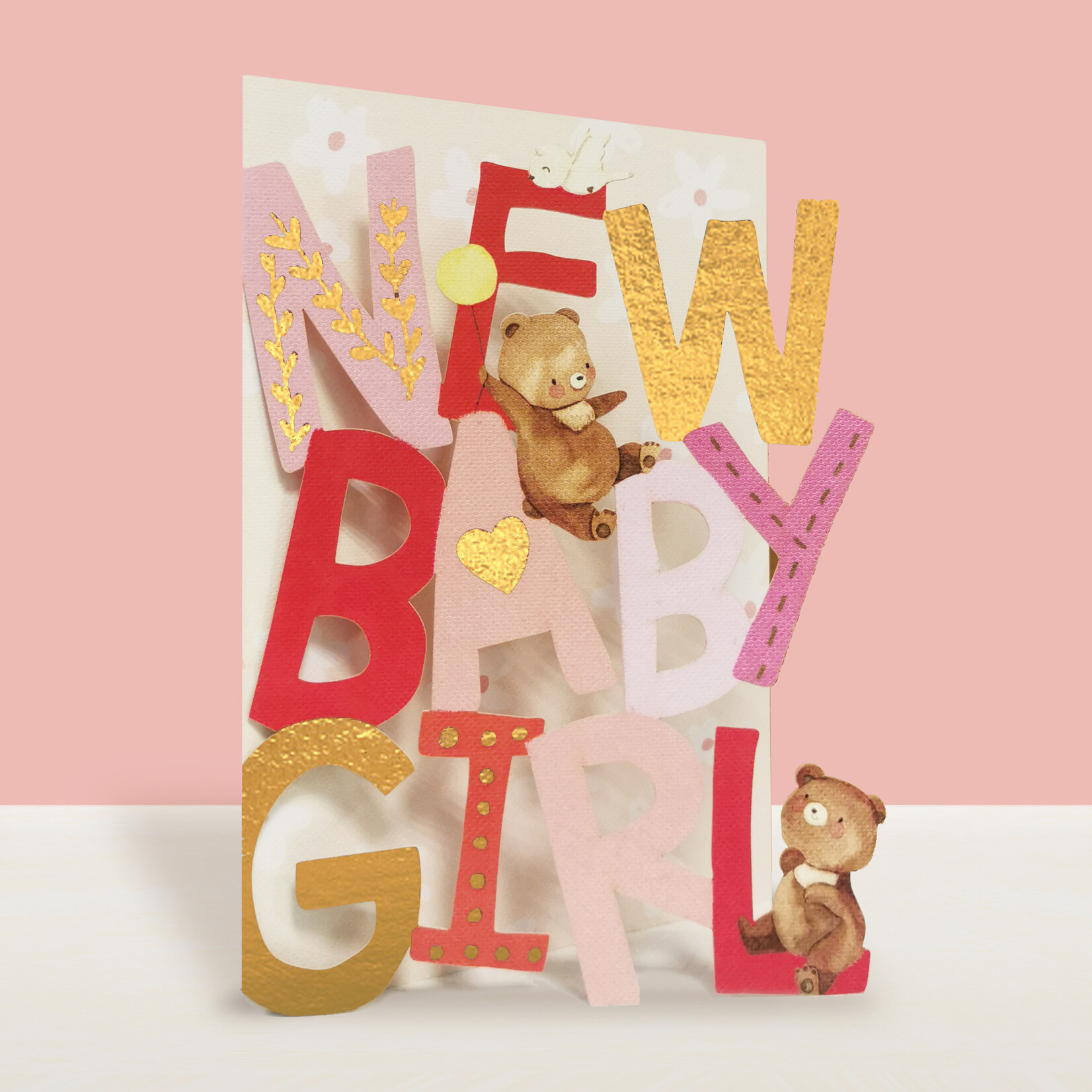 AllJoy Design New Baby Girl Laser Cut Card