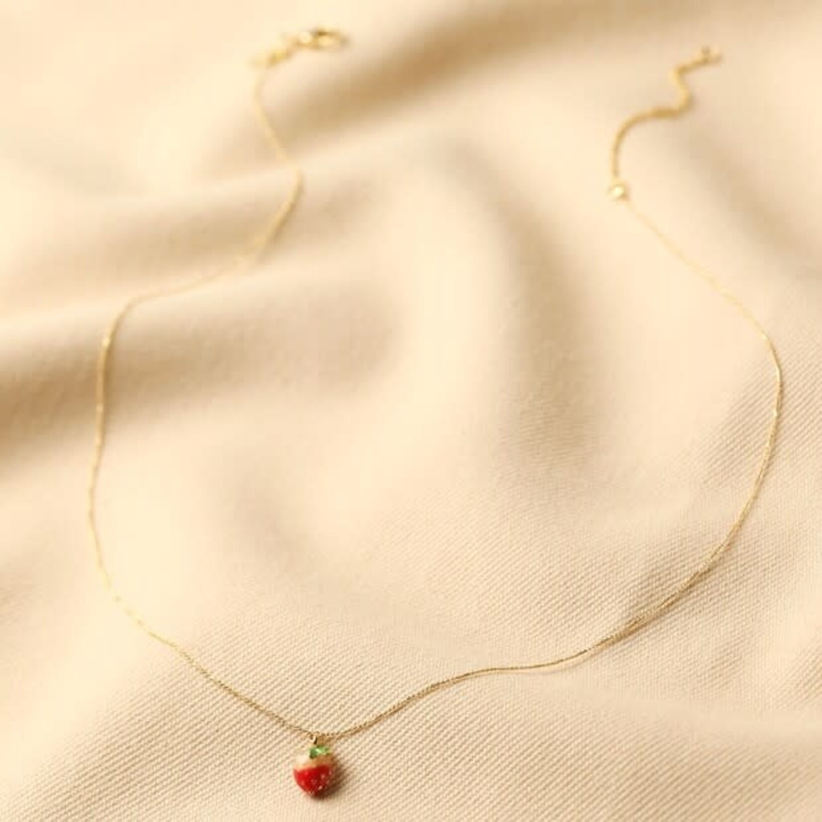 Lisa Angel Tiny Strawberry Pendant Necklace in Gold