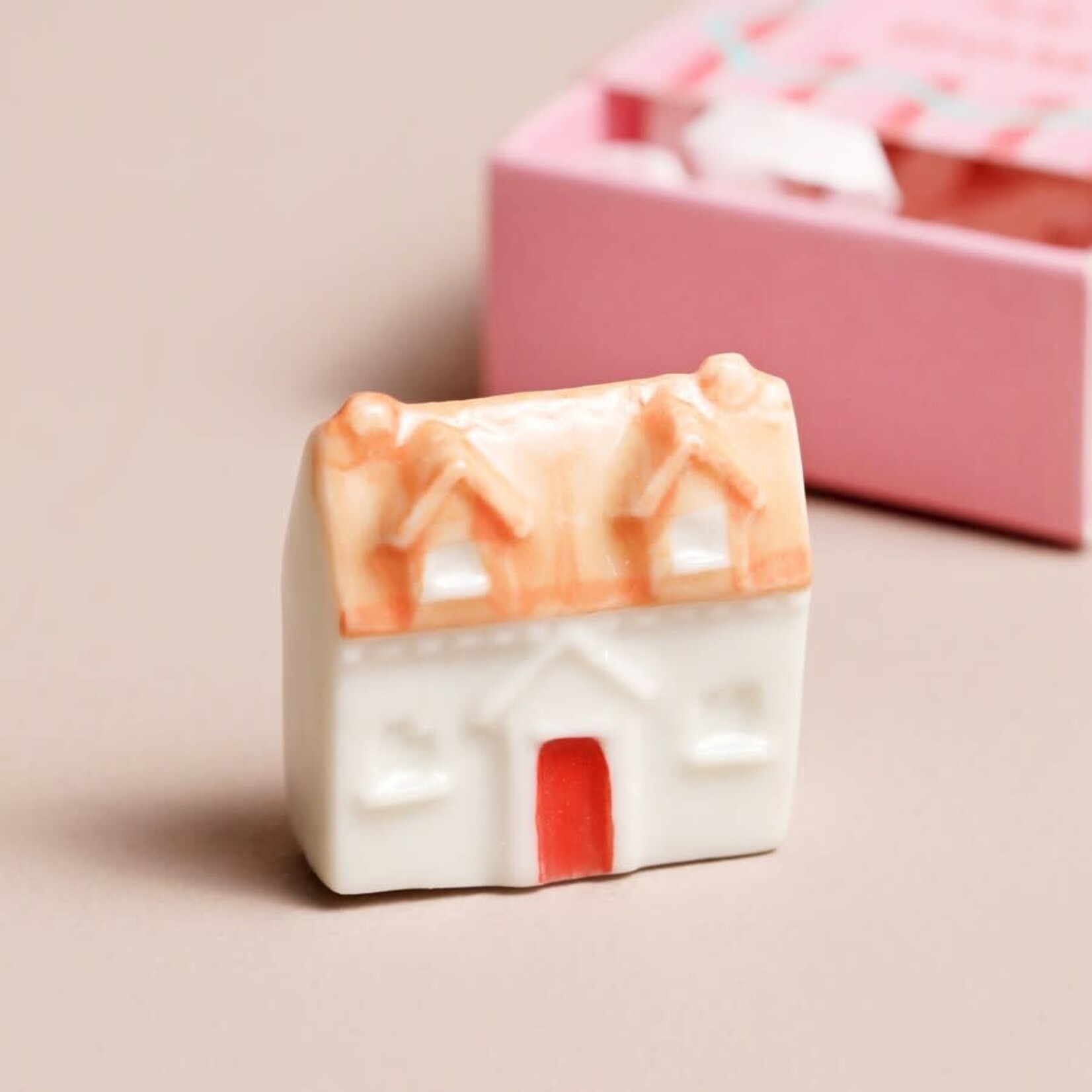 Lisa Angel Tiny Matchbox Ceramic House Happy New Home Token