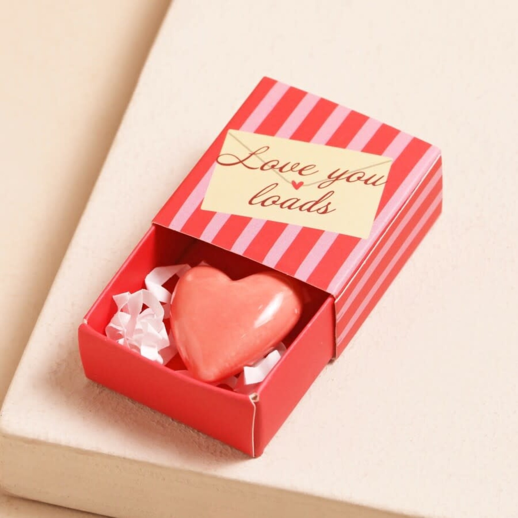Lisa Angel Tiny Matchbox Love You Ceramic Heart Token