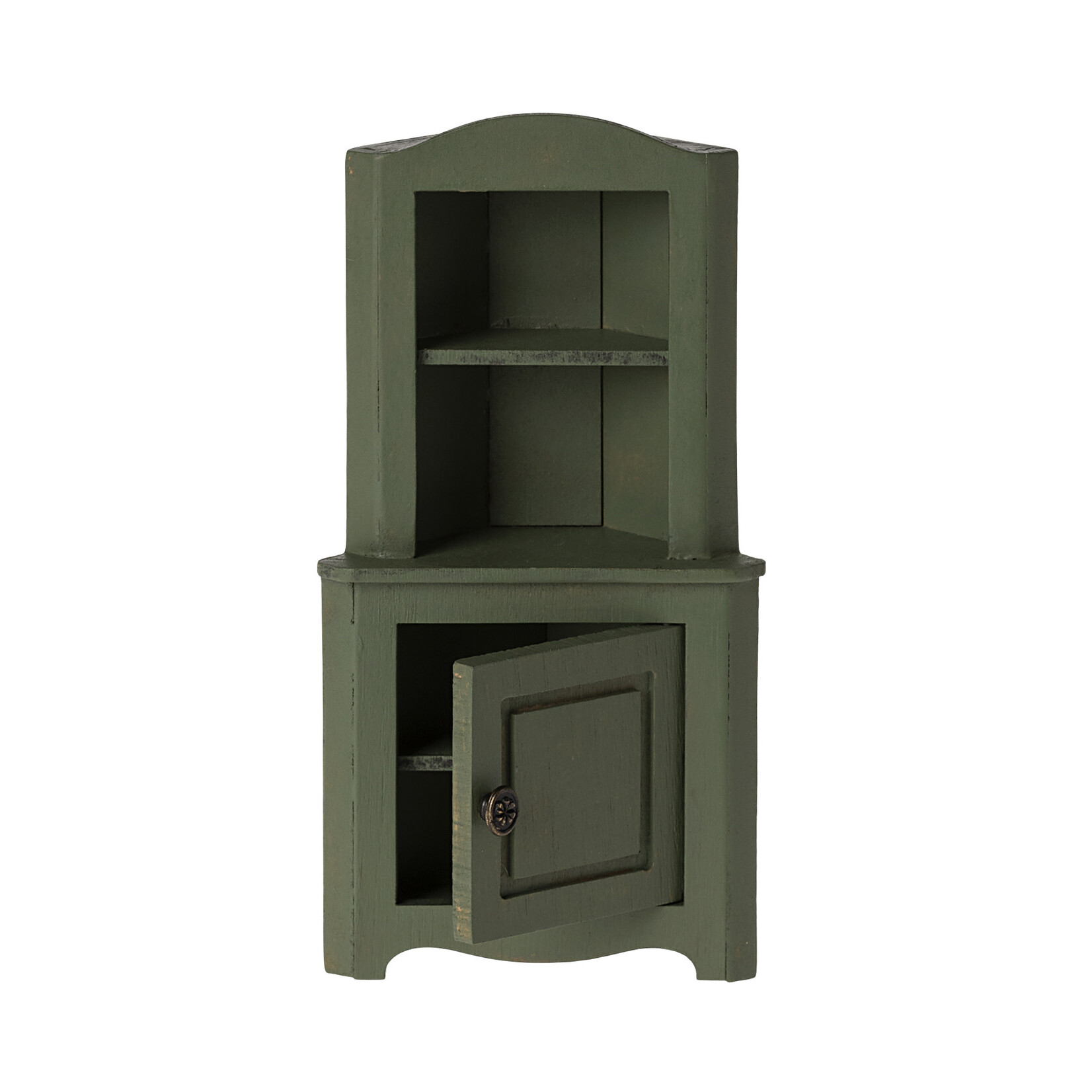 Maileg PRE ORDER Maileg Corner cabinet for Mouse - Dark green - Estimated arrival mid June