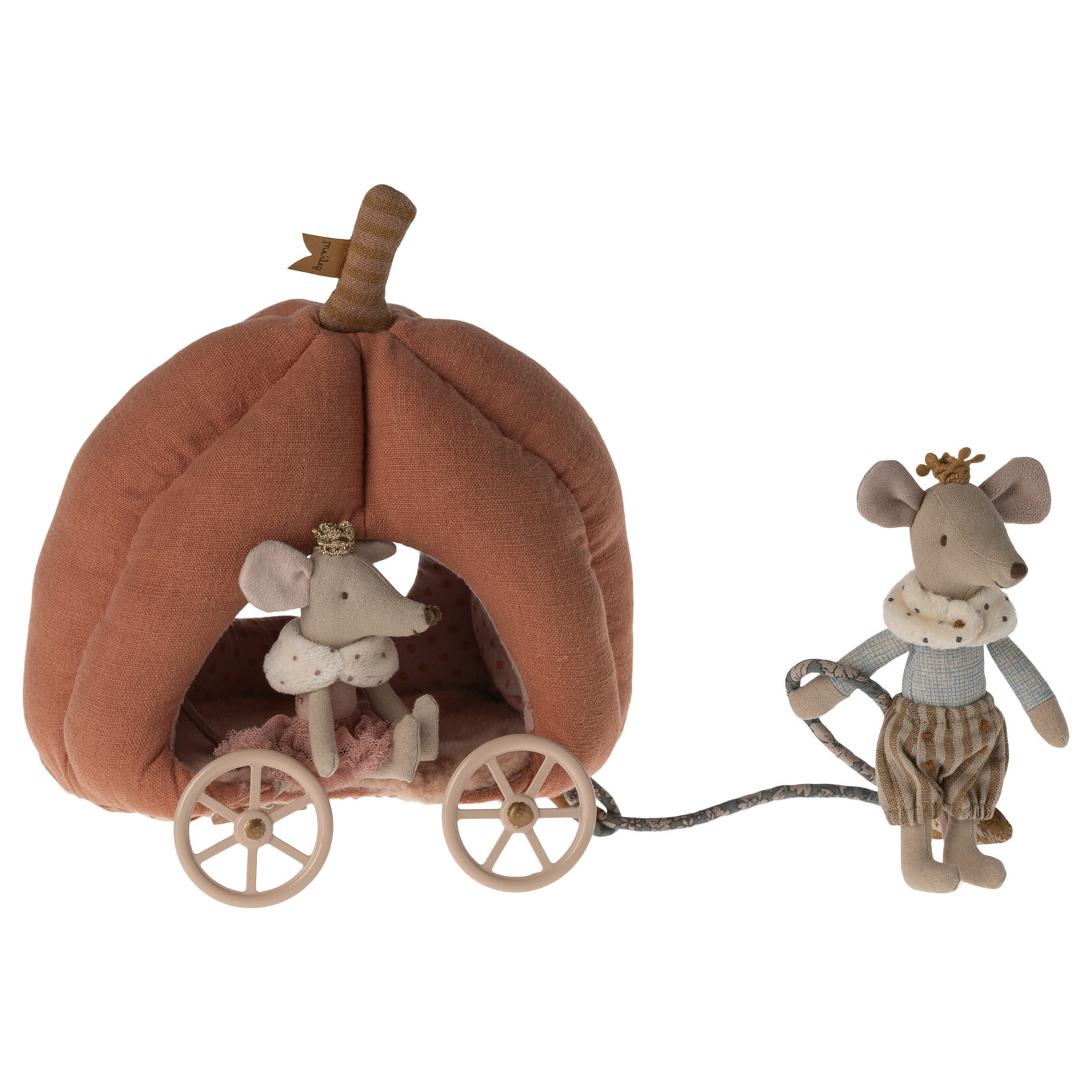Maileg Maileg Pumpkin carriage for Mouse Blue Cord