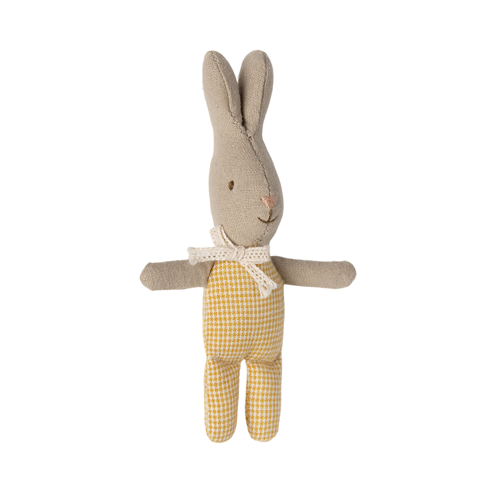 Maileg Maileg My Baby Rabbit - Yellow check Romper