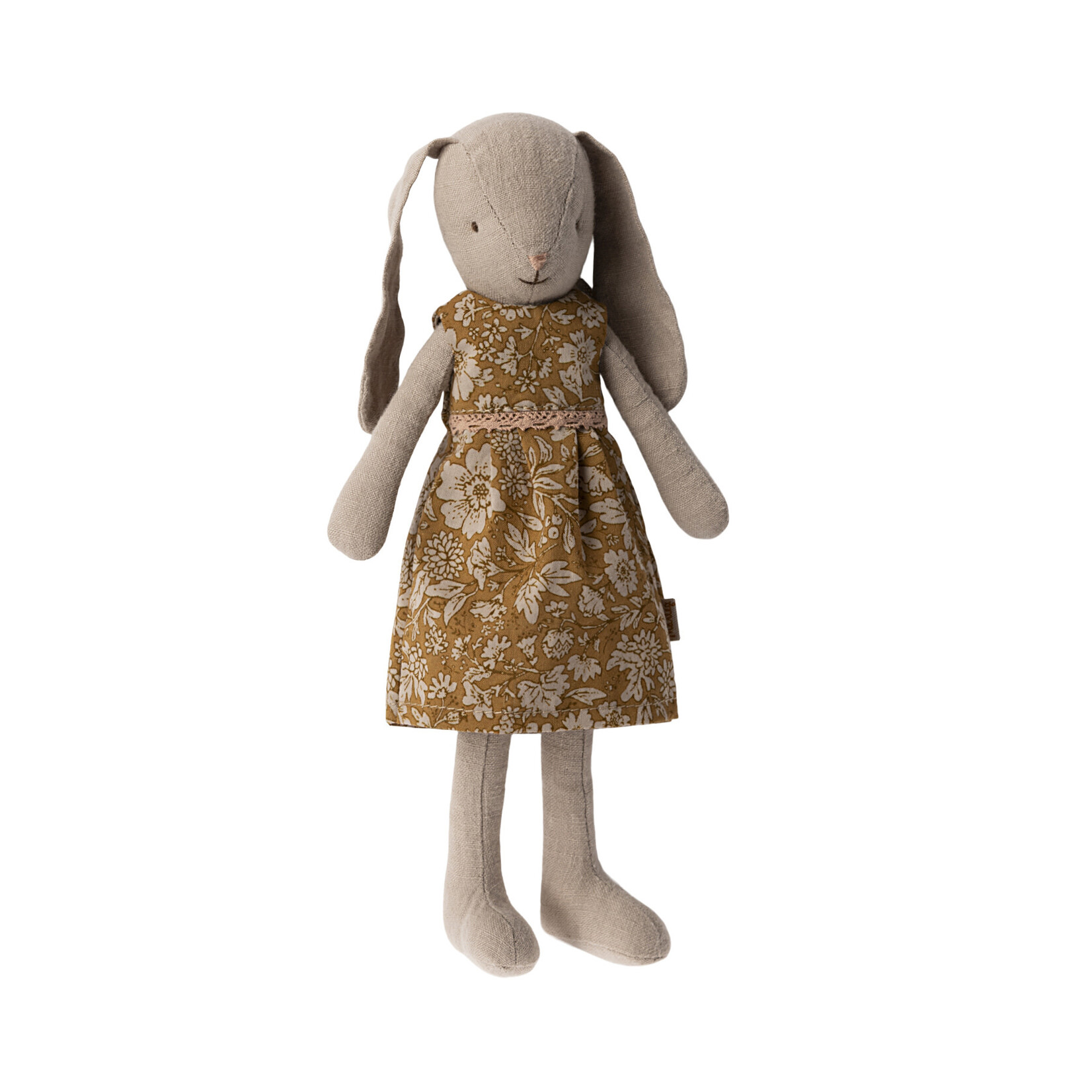 Maileg PRE ORDER Maileg Bunny size 2 Classic - Flower dress Mustard - Estimated arrival beginning June