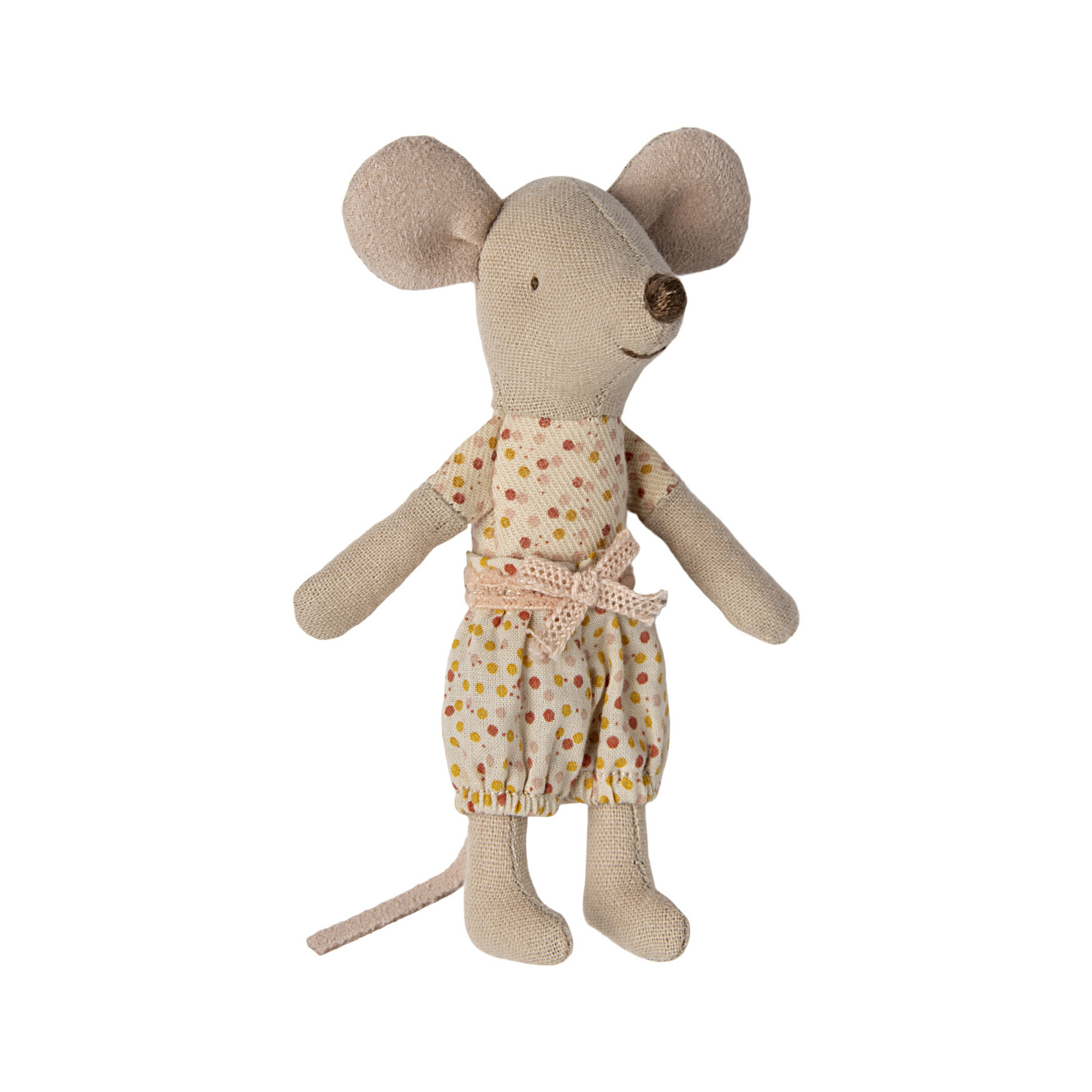 Maileg Maileg Little sister mouse in matchbox with magnetic hands Polka Dot