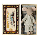 Maileg Maileg Big Brother mouse in matchbox with magnetic hands - Stripe pjs