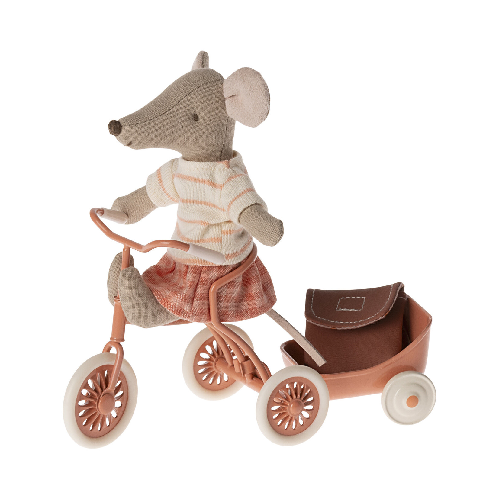 Maileg PRE ORDER Maileg Tricycle bike mouse Big sister - Coral - Estimated arrival mid June