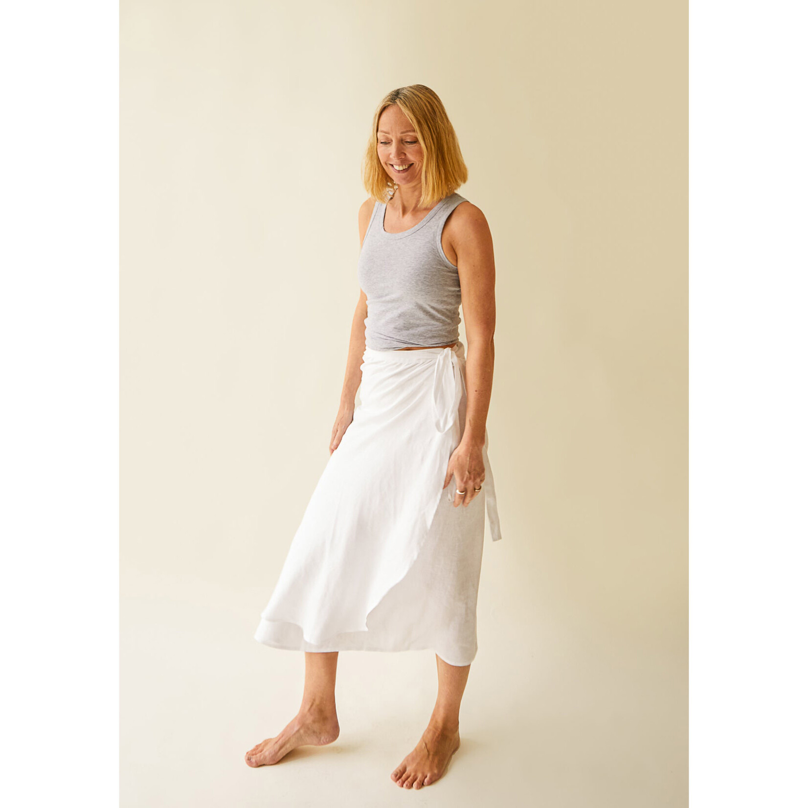 Chalk Sadie Skirt Linen White