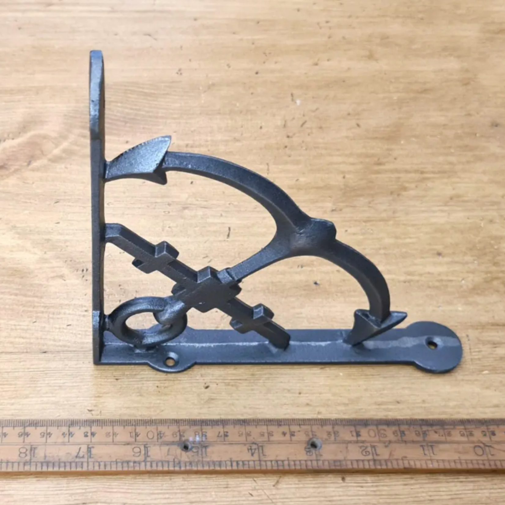 IRON RANGE Shelf 7" x 7" ANCHOR Bracket Antique Cast Iron  175mm x 175mm