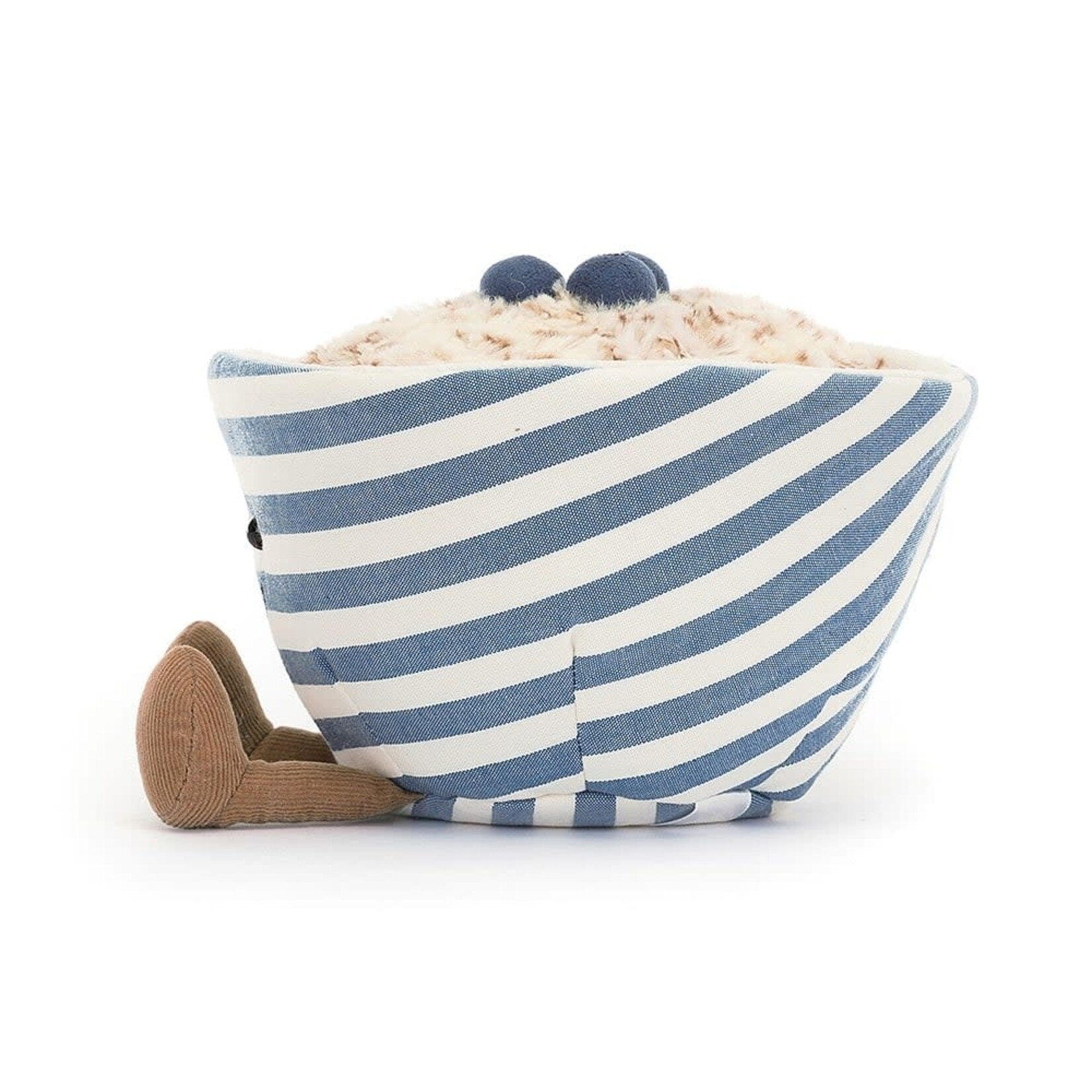 Jellycat Jellycat Cute Amuseable Porridge Oats with Blueberries in Stripy bowl