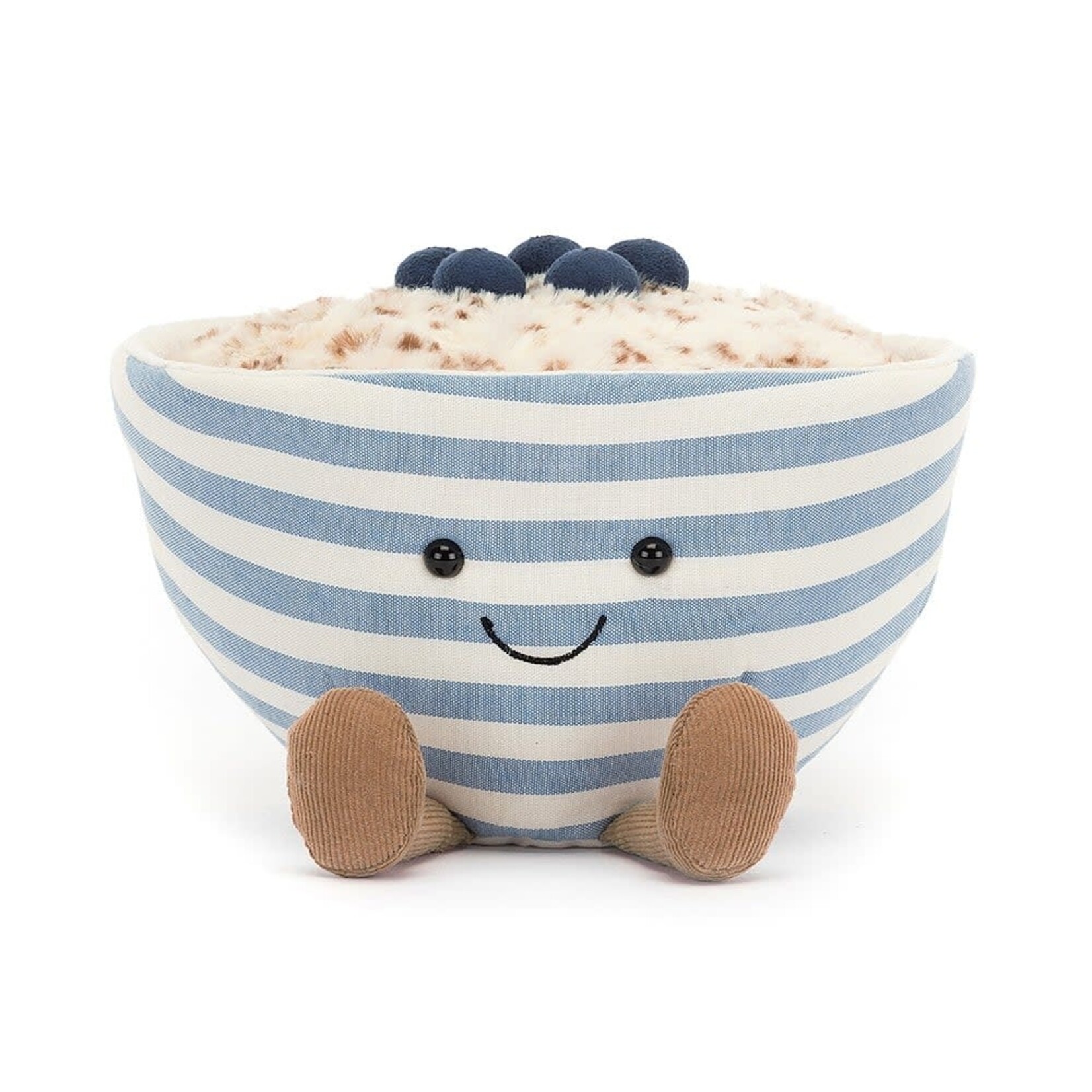 Jellycat Jellycat Cute Amuseable Porridge Oats with Blueberries in Stripy bowl