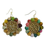 Casa Verde Fabric Hoop Earrings L4cm - Discs