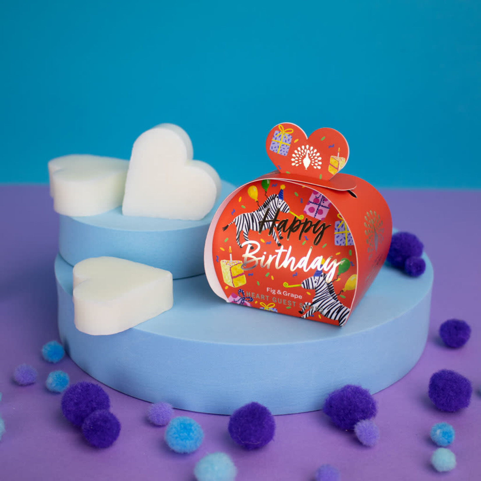 English Soap Company Occasions Fig and Grape Happy Birthday Heart Guest Soaps