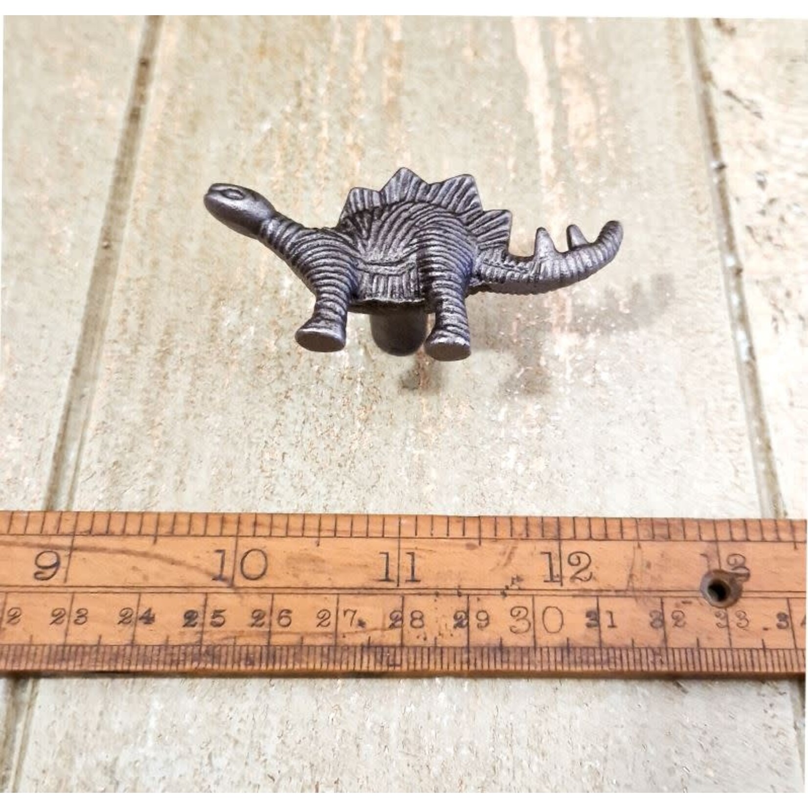 IRON RANGE Knob Cupboard Dinosaur Stegosaurus Cast Antique Iron 70mm