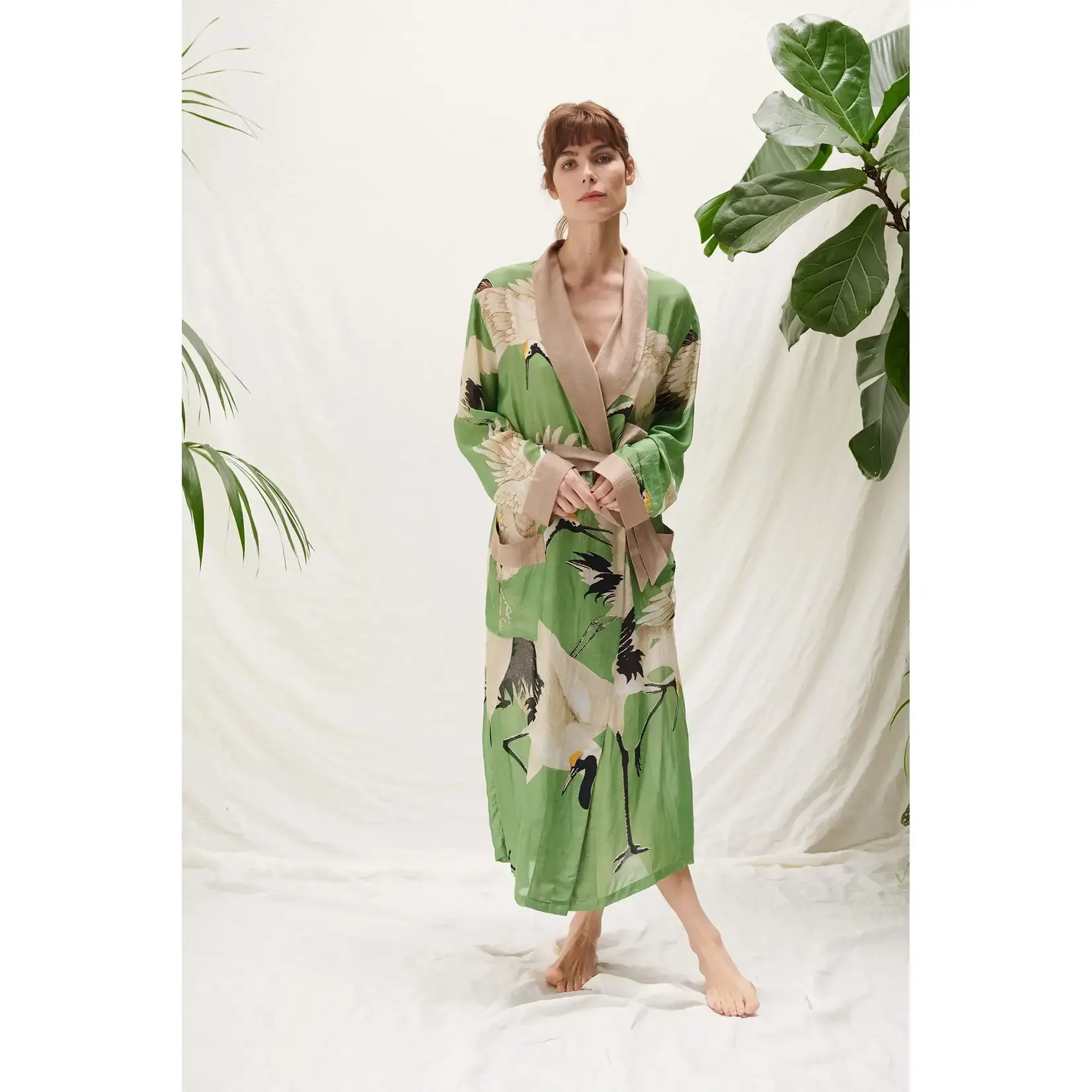 ONE HUNDRED STARS Stork Pea Green Gown