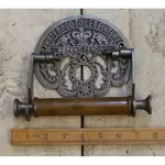 IRON RANGE Toilet Roll Holder WATERLOO STATION Antique Iron and Wood