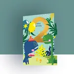 AllJoy Design Dinosaur 2nd Birthday Laser Cut Card