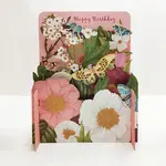 AllJoy Design Happy Birthday Floral 3D Pop Up Card