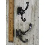 IRON RANGE Double Coat Hook Small Addison 4” Cast Antique Iron