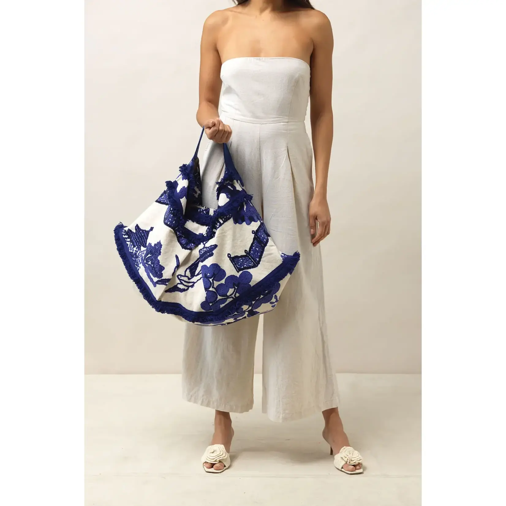 ONE HUNDRED STARS Giant Willow Blue Slouch Bag