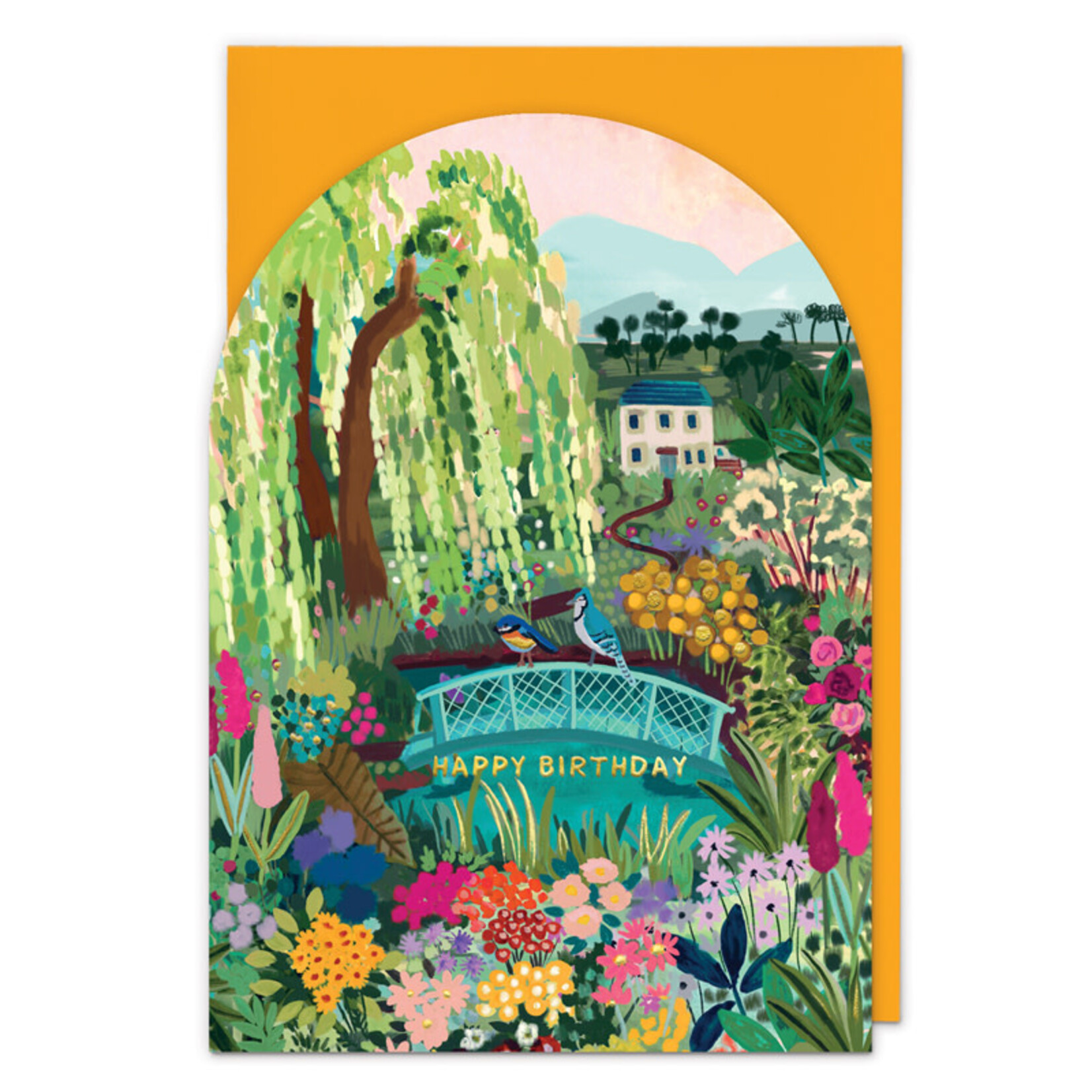 WORDY CARDS Garden Bridge Birthday Card